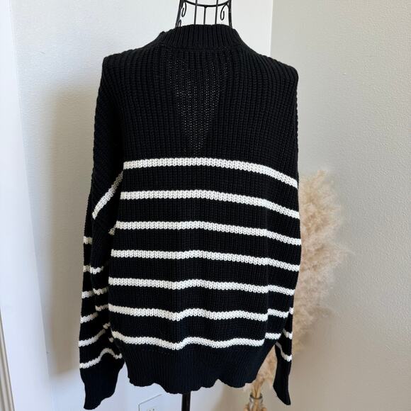 Sanctuary Kelly Striped Cardigan Sweater Black & White - Picture 3 of 7